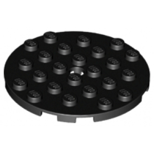 plaat rond 6x6 met gat Black